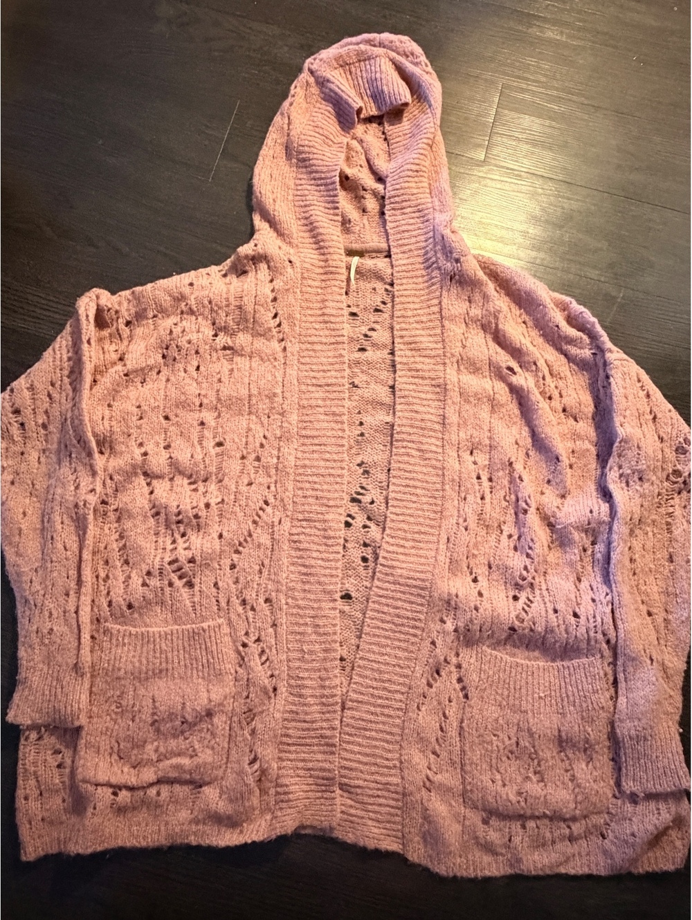 Free People Lemon Drop Hooded Alpaca Knit Cardigan M